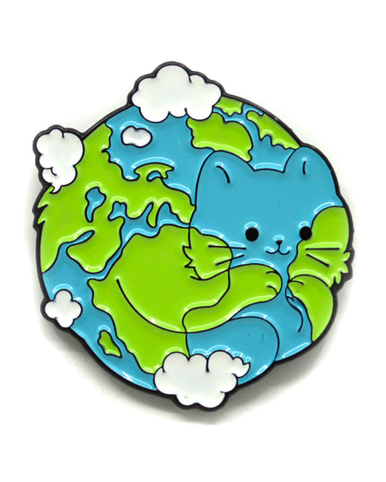 Cat Earth Enamel Pin