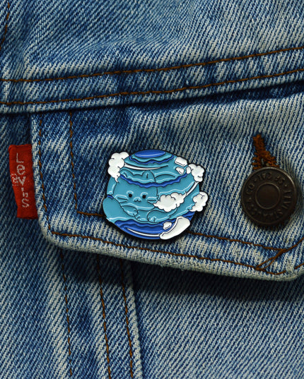 Cat Neptune Enamel Pin
