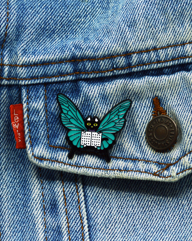 Cat Butterfly Brooch