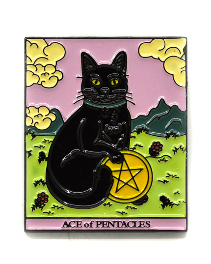 Cat Tarot Pin - Ace of Pentacles Accessory
