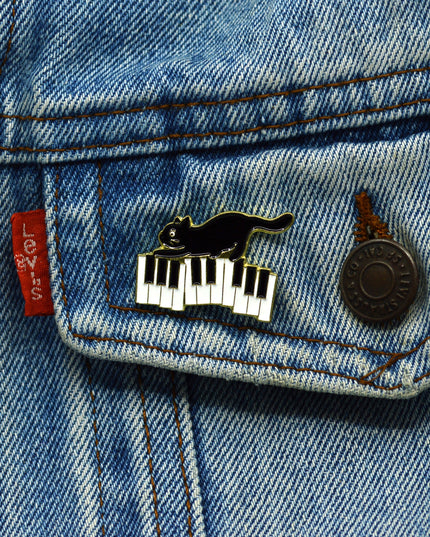 Cat Piano Brooch