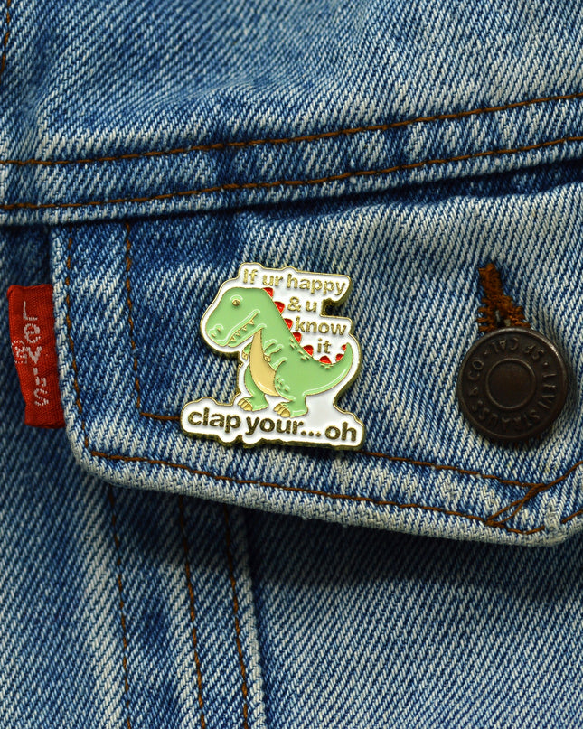 Happy T-Rex Badge