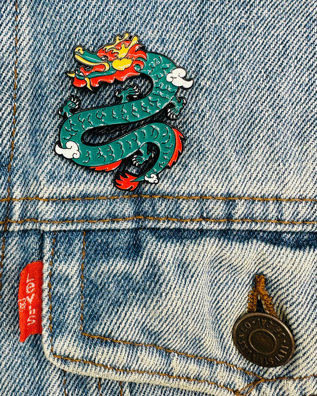 Chinese Turquoise Dragon Brooch