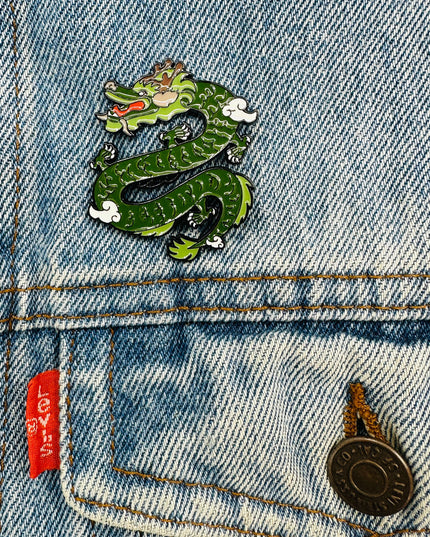 Chinese Green Dragon Brooch