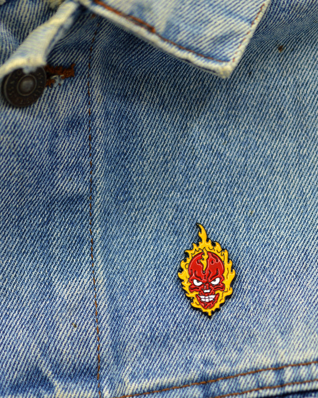 Flaming Death Badge - Bold and Unique Accessory
