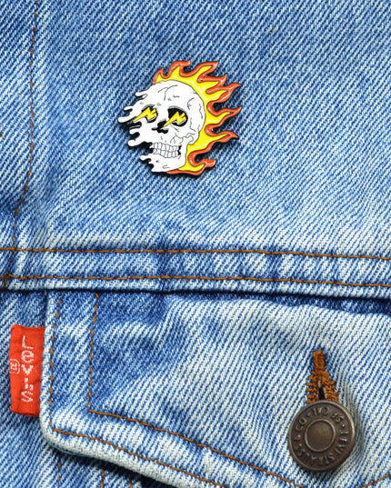 Fiery Skull II Enamel Pin