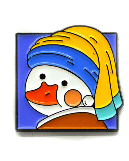 Goose with Pearl Earring Brooch
