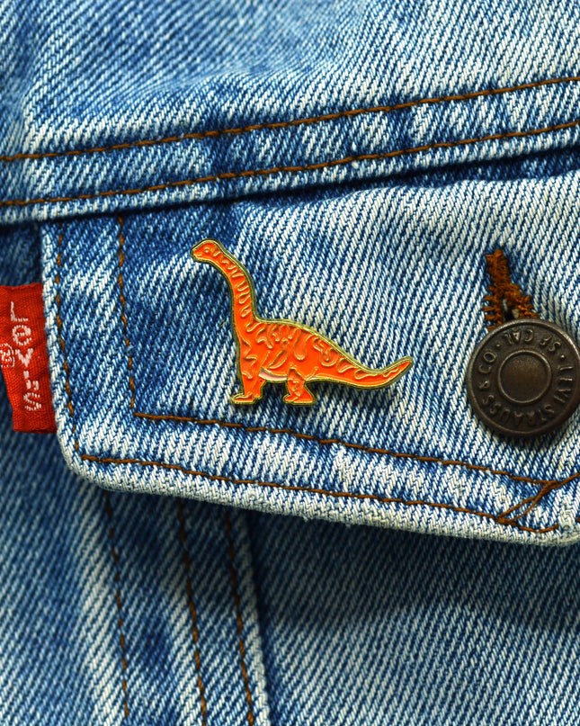Orange Brachiosaurus Badge