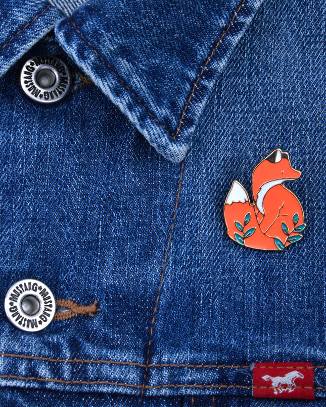 Fox with Plants Pin