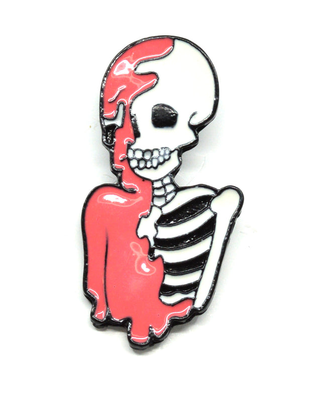 Pink Skeleton Halloween Pin