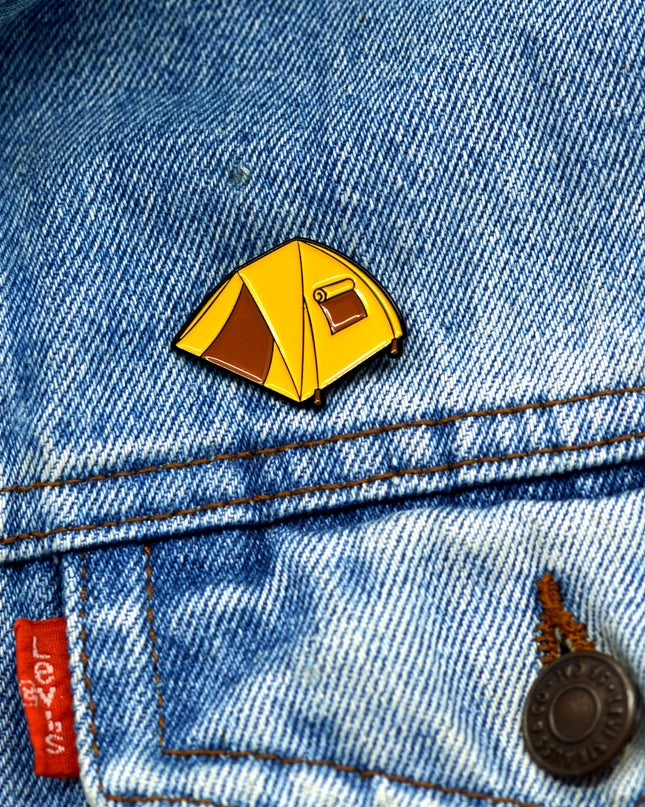 Yellow Tent Enamel Pin