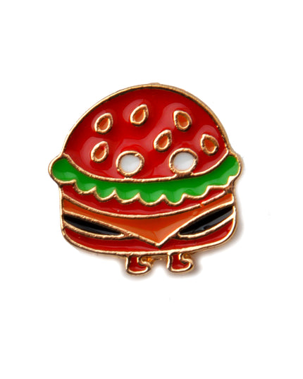 Running Hamburger Badge - Fun Food-Themed Accessory