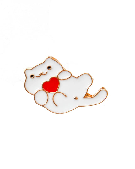 Heart Cat Brooch - Cute Holiday Accessory