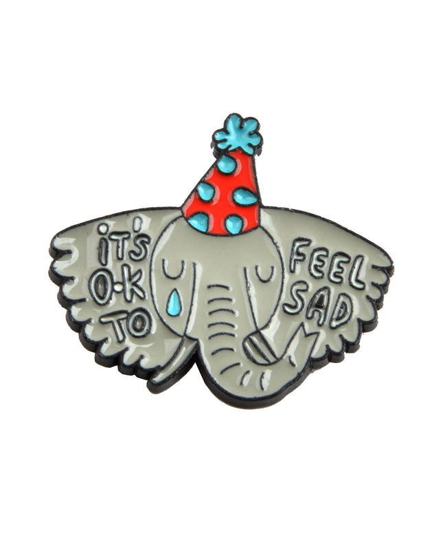 Sad Elephant Plush Badge