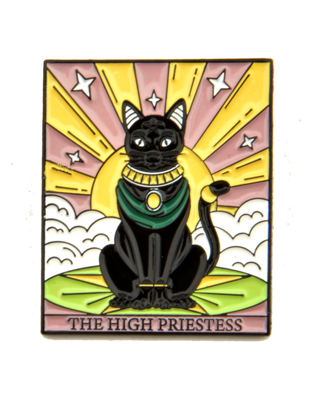 Cat Tarot Pin - High Priestess Accessory