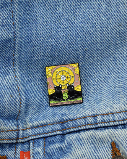 Cat Tarot Pin - Wheel of Fortune Accessory