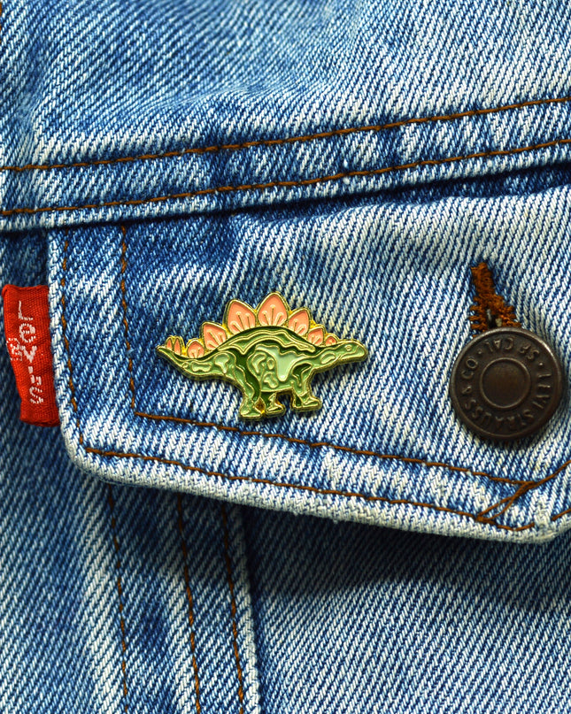 Green Stegosaurus Badge