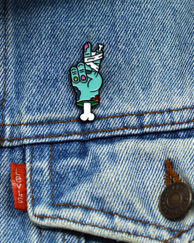 Zombie Peace Pin - Fun Halloween Accessory