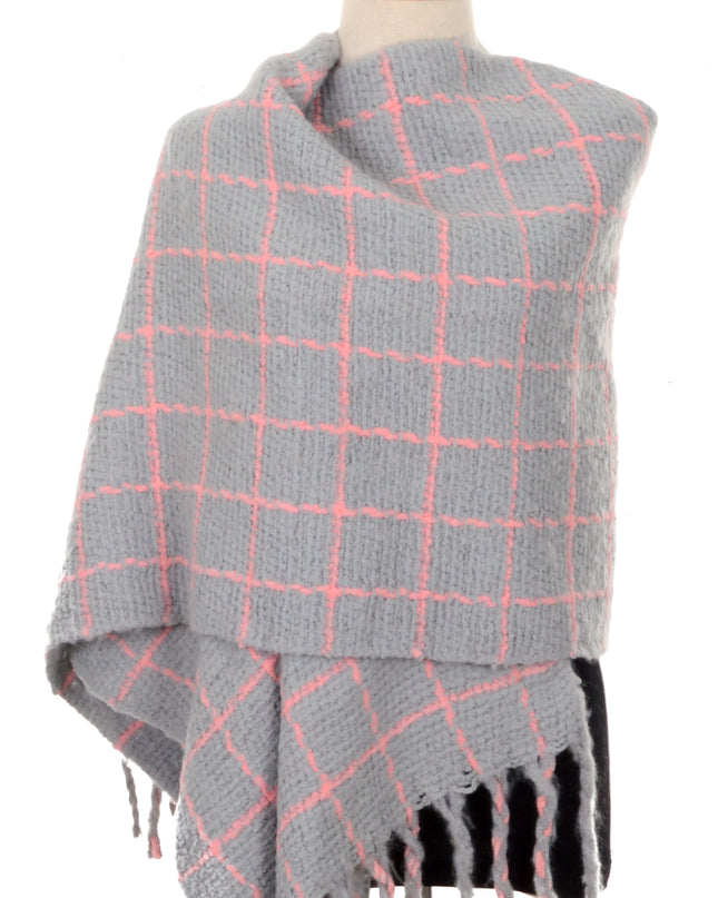 Gray Plaid Scarf