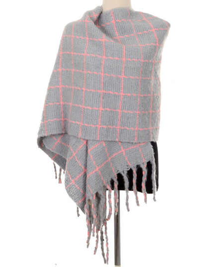 Gray Plaid Scarf