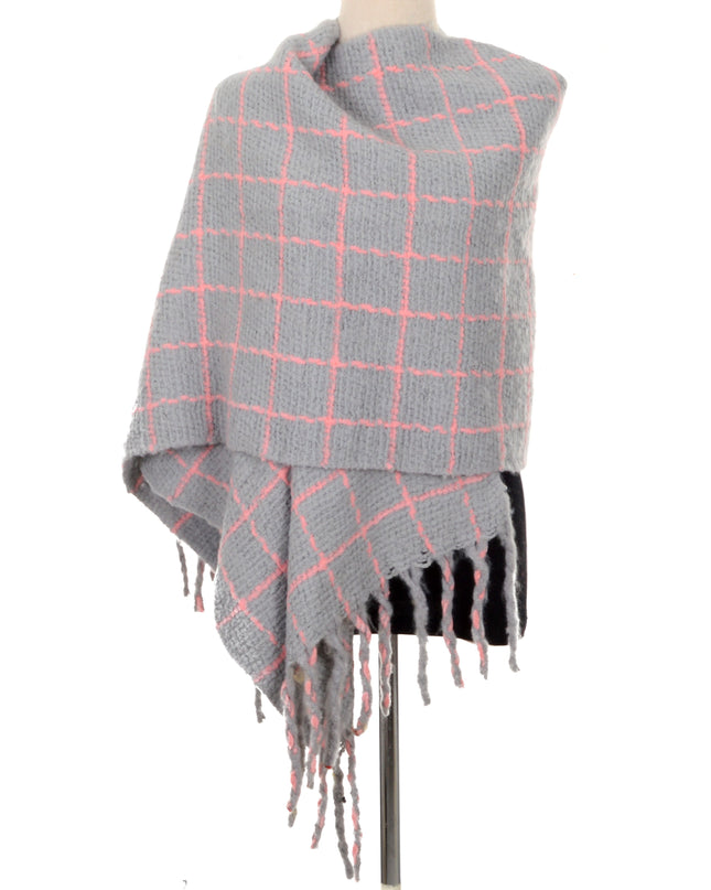 Gray Plaid Scarf