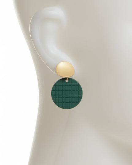 Green Disc Earrings I