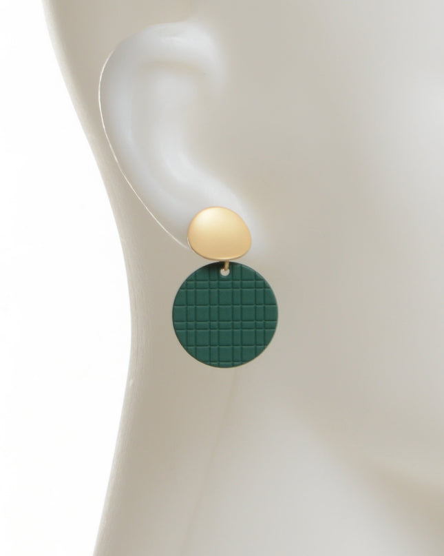 Green Disc Earrings I