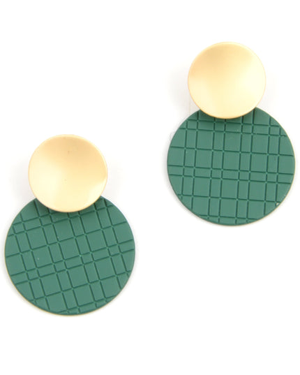 Green Disc Earrings I