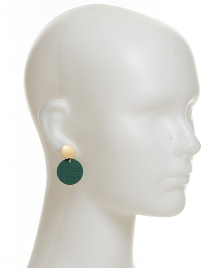 Green Disc Earrings I