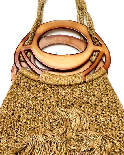 Vintage Knitted Hemp Bag - Ideal for Gift Giving
