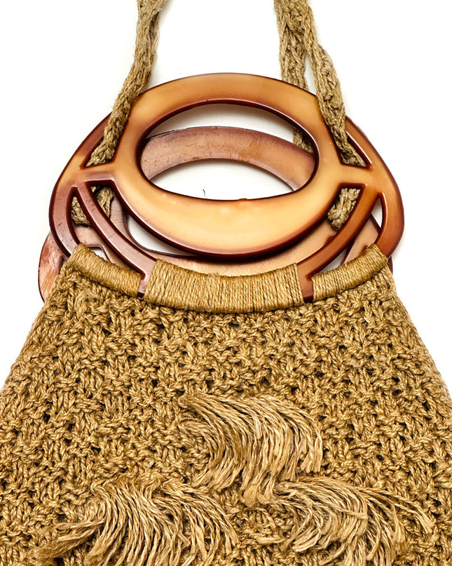 Vintage Knitted Hemp Bag - Ideal for Gift Giving