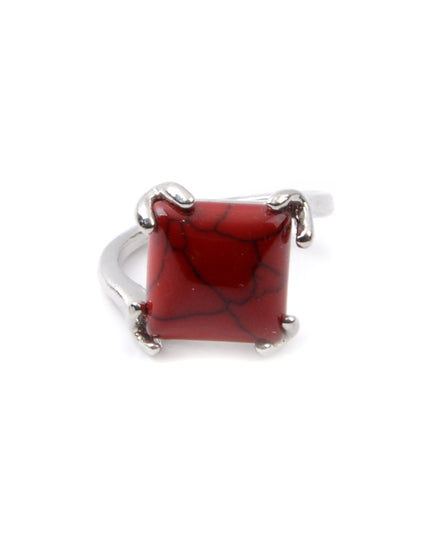 Red Square Boho Ring