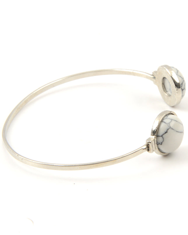 White Circle Gemstone Bracelet
