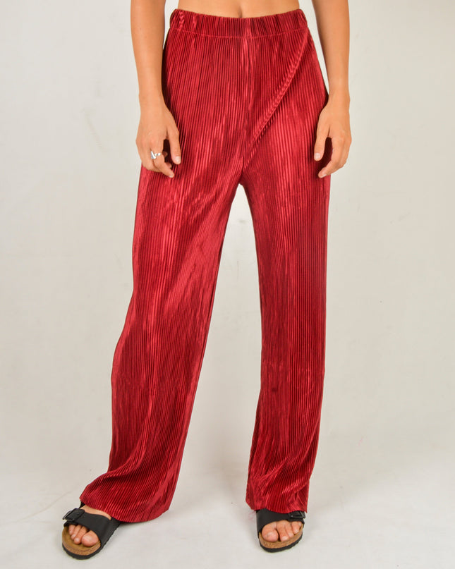 Burgundy Crepe Pants