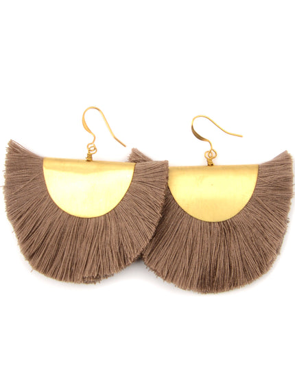 Brown Fan Earrings for Christmas