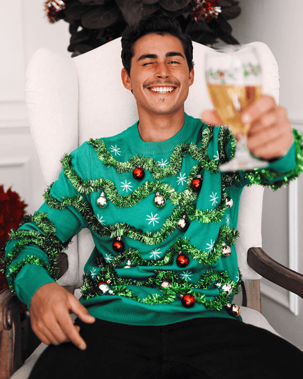 Men's Gaudy Garland Ugly Christmas Sweater