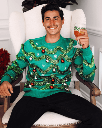 Men's Gaudy Garland Ugly Christmas Sweater