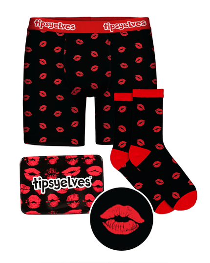 Men's Kiss Attack Boxers & Socks Gift Set