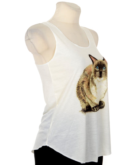 Cat Sitting Graphic Sleeveless Top