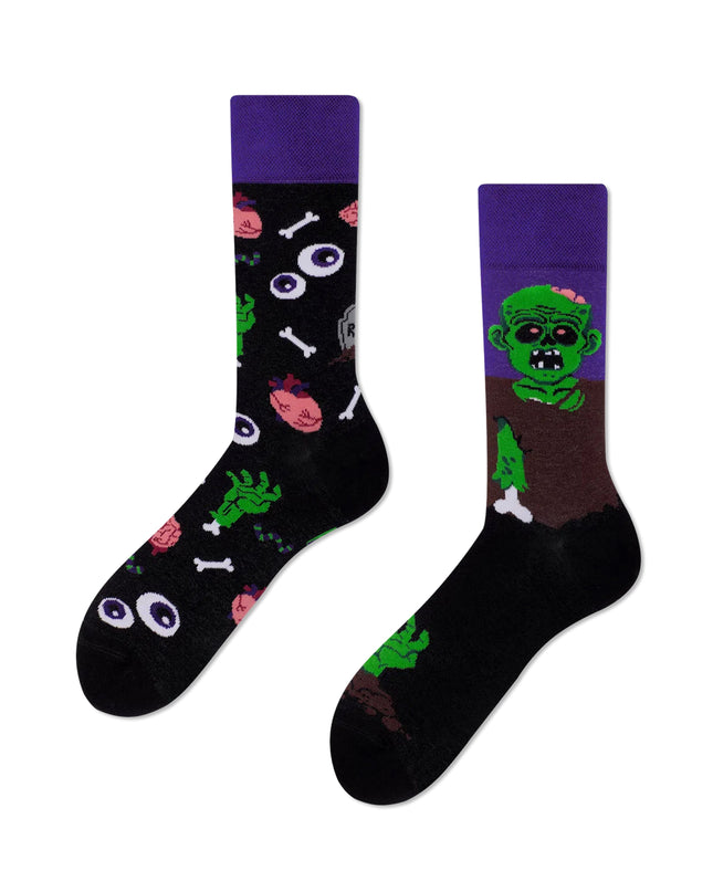 Many Mornings Socks - The Zombie Design