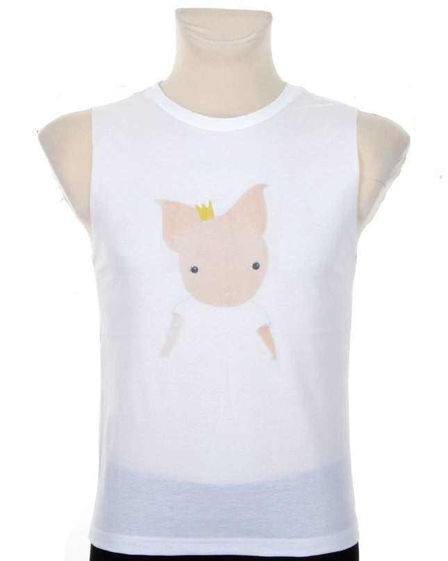 Unisex Little Pig Design Tank Top