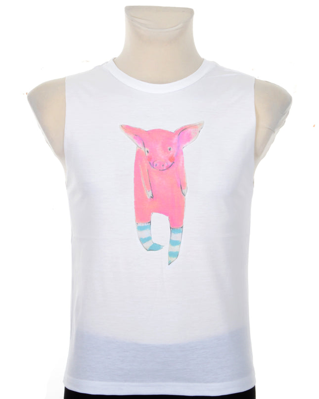 Unisex Pig Graphic Tank Top