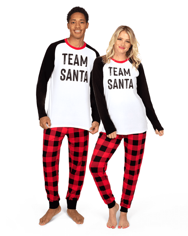 Matching Team Santa Couples Pajamas