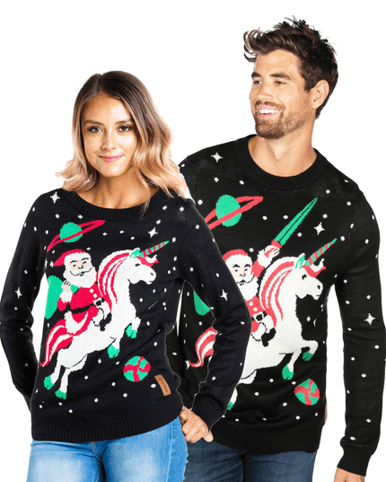 Matching Santa's Unicorn Couples Ugly Christmas Sweater