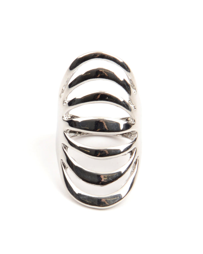 Striped Chrome Ring