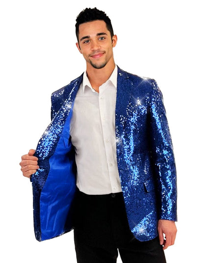 Men's Blue Sequin All Over Blazer