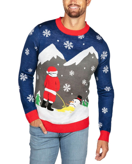 Men's Melting Snowman Ugly Christmas Sweater