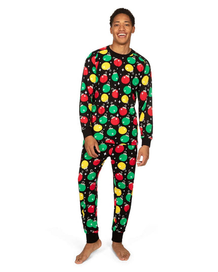 Men's Ornaments Crew Neck Pajama Set
