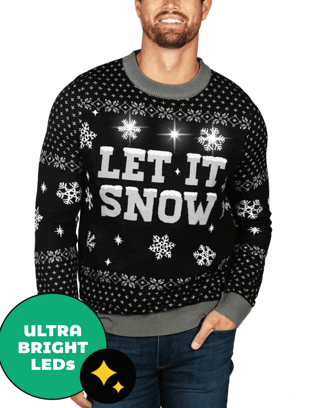 Men's Let it Snow Light Up Ugly Christmas Sweater