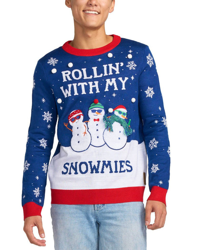 Men's Rollin' With My Snowmies Ugly Christmas Sweater